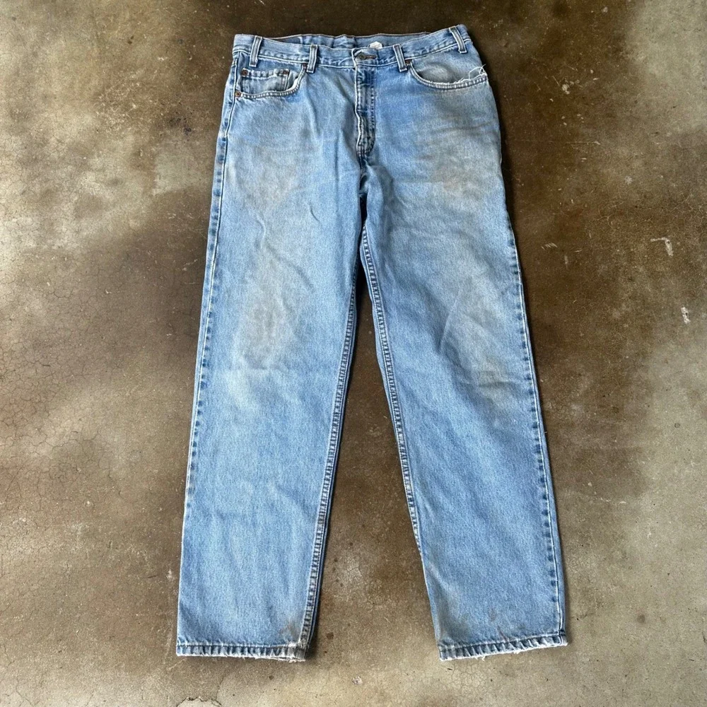 Levi's 550 Relaxed Fit Jeans Men 36x32 Light Wash Blue Good Vintage Denim
